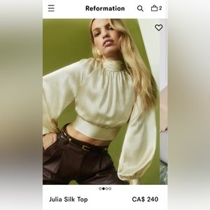 Julia Silk Top - Reformation (US 6)
